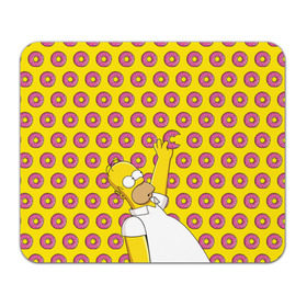 Коврик прямоугольный с принтом Пончики Гомера Симпсона в Петрозаводске, натуральный каучук | размер 230 х 185 мм; запечатка лицевой стороны | donut | homer | simpson | гомер | еда | плюшка | пончик | симпсон