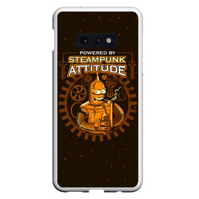 Чехол для Samsung S10E с принтом Steampunk Attitude в Петрозаводске, Силикон | Область печати: задняя сторона чехла, без боковых панелей | Тематика изображения на принте: bender | fry | futurama | hermes | robot | zoidberg | бендер | гермес | зойдберг | робот | туранга | фрай | футурама