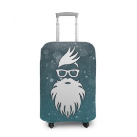 Чехол для чемодана 3D с принтом Rock santa в Петрозаводске, 86% полиэфир, 14% спандекс | двустороннее нанесение принта, прорези для ручек и колес | rock santa | santa | дед мороз | новый год | подарок на новый год | санта | снежинки