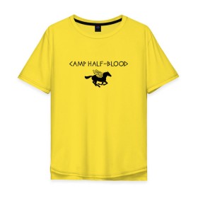 Мужская футболка хлопок Oversize с принтом Camp Half-Blood в Петрозаводске, 100% хлопок | свободный крой, круглый ворот, “спинка” длиннее передней части | halfblood | percy jackson | перси джексон
