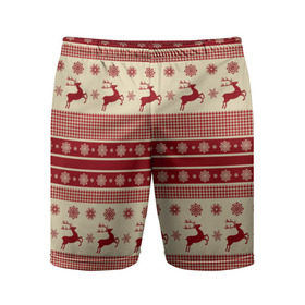 Мужские шорты 3D спортивные с принтом Зимние олени в Петрозаводске,  |  | happy new year | ёлка | зима | олень | праздник | снег | снежинка
