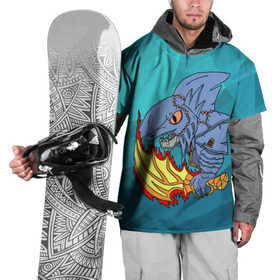 Накидка на куртку 3D с принтом Акула Сларк с Кинжалом в Петрозаводске, 100% полиэстер |  | Тематика изображения на принте: dota 2 | slark | акула | дота | кери | рыбка | сларк