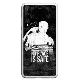 Чехол для Honor P30 с принтом No Place is Safe в Петрозаводске, Силикон | Область печати: задняя сторона чехла, без боковых панелей | bone | carl | rick | skelet | skull | walking dead | zombie | граймс | зомби | карл | кости | рик | скелет | ходячие мертвецы | череп