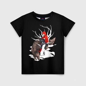 Детская футболка 3D с принтом Волчонок в Петрозаводске, 100% гипоаллергенный полиэфир | прямой крой, круглый вырез горловины, длина до линии бедер, чуть спущенное плечо, ткань немного тянется | teen wolf