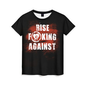 Женская футболка 3D с принтом Rise Against в Петрозаводске, 100% полиэфир ( синтетическое хлопкоподобное полотно) | прямой крой, круглый вырез горловины, длина до линии бедер | 