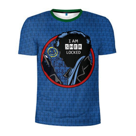 Мужская футболка 3D спортивная с принтом I am Sherlocked в Петрозаводске, 100% полиэстер с улучшенными характеристиками | приталенный силуэт, круглая горловина, широкие плечи, сужается к линии бедра | Тематика изображения на принте: 