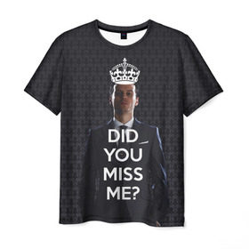 Мужская футболка 3D с принтом Keep Calm & Miss Me в Петрозаводске, 100% полиэфир | прямой крой, круглый вырез горловины, длина до линии бедер | holmes | sherlock | мориарти | профессор | холмс | шерлок