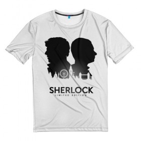 Мужская футболка 3D с принтом Sherlock Edition в Петрозаводске, 100% полиэфир | прямой крой, круглый вырез горловины, длина до линии бедер | Тематика изображения на принте: doctor | holmes | sherlock | watson | ватсон | доктор | профессор | холмс | шерлок