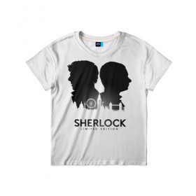 Детская футболка 3D с принтом Sherlock Edition в Петрозаводске, 100% гипоаллергенный полиэфир | прямой крой, круглый вырез горловины, длина до линии бедер, чуть спущенное плечо, ткань немного тянется | Тематика изображения на принте: doctor | holmes | sherlock | watson | ватсон | доктор | профессор | холмс | шерлок