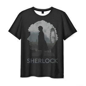 Мужская футболка 3D с принтом Sherlock World в Петрозаводске, 100% полиэфир | прямой крой, круглый вырез горловины, длина до линии бедер | doctor | holmes | холмс | шерлок