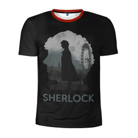 Мужская футболка 3D спортивная с принтом Sherlock World в Петрозаводске, 100% полиэстер с улучшенными характеристиками | приталенный силуэт, круглая горловина, широкие плечи, сужается к линии бедра | doctor | holmes | холмс | шерлок