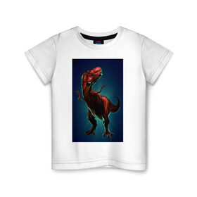 Детская футболка хлопок с принтом Dino в Петрозаводске, 100% хлопок | круглый вырез горловины, полуприлегающий силуэт, длина до линии бедер | dino | dinosaur | t rex | дино | динозавр | монстр | ящерица