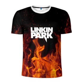 Мужская футболка 3D спортивная с принтом Linkin park в Петрозаводске, 100% полиэстер с улучшенными характеристиками | приталенный силуэт, круглая горловина, широкие плечи, сужается к линии бедра | rok | линкин | музыка | парк | рок