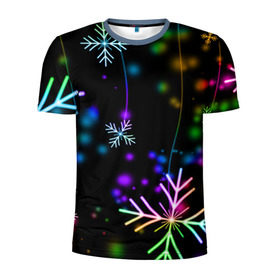 Мужская футболка 3D спортивная с принтом Новогодняя ночь в Петрозаводске, 100% полиэстер с улучшенными характеристиками | приталенный силуэт, круглая горловина, широкие плечи, сужается к линии бедра | happy new year | конфетти | снежинки