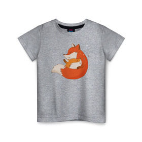 Детская футболка хлопок с принтом Лисички в Петрозаводске, 100% хлопок | круглый вырез горловины, полуприлегающий силуэт, длина до линии бедер | Тематика изображения на принте: лиса | лисенок | лисица | лисичка
