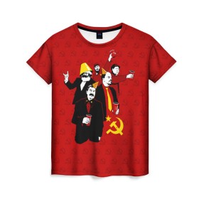 Женская футболка 3D с принтом Communist Party в Петрозаводске, 100% полиэфир ( синтетическое хлопкоподобное полотно) | прямой крой, круглый вырез горловины, длина до линии бедер | lenin | october | party | red | russia | soviet union | stalin | ussr | большевик | коммунист | красный | ленин | октябрь | пати | россия | советский союз | ссср | сталин