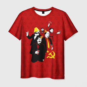 Мужская футболка 3D с принтом Communist Party в Петрозаводске, 100% полиэфир | прямой крой, круглый вырез горловины, длина до линии бедер | lenin | october | party | red | russia | soviet union | stalin | ussr | большевик | коммунист | красный | ленин | октябрь | пати | россия | советский союз | ссср | сталин