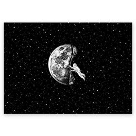 Поздравительная открытка с принтом Начало ночи в Петрозаводске, 100% бумага | плотность бумаги 280 г/м2, матовая, на обратной стороне линовка и место для марки
 | Тематика изображения на принте: astronaut | cosmonaut | cosmos | galaxy | hipster | moon | night | planet | space | star | universe | астронавт | вселенная | галактика | звезды | космонавт | космос | луна | ночь | планета | хипстер