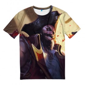 Мужская футболка 3D с принтом Pirate в Петрозаводске, 100% полиэфир | прямой крой, круглый вырез горловины, длина до линии бедер | 