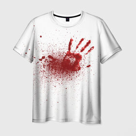 Мужская футболка 3D с принтом кровавая футболка в Петрозаводске, 100% полиэфир | прямой крой, круглый вырез горловины, длина до линии бедер | кровь