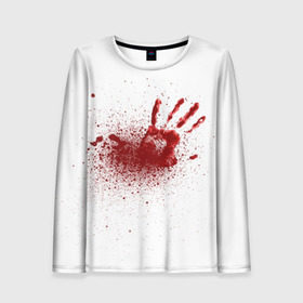 Женский лонгслив 3D с принтом кровавая футболка в Петрозаводске, 100% полиэстер | длинные рукава, круглый вырез горловины, полуприлегающий силуэт | кровь
