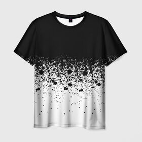 Мужская футболка 3D с принтом необычный дизайн в Петрозаводске, 100% полиэфир | прямой крой, круглый вырез горловины, длина до линии бедер | белая | необычная | черно
