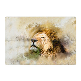 Магнитный плакат 3Х2 с принтом Лев в Петрозаводске, Полимерный материал с магнитным слоем | 6 деталей размером 9*9 см | зверь | лев | тигр | хищник