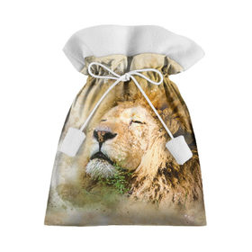Подарочный 3D мешок с принтом Лев в Петрозаводске, 100% полиэстер | Размер: 29*39 см | зверь | лев | тигр | хищник