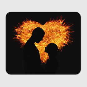 Коврик прямоугольный с принтом Огненная любовь в Петрозаводске, натуральный каучук | размер 230 х 185 мм; запечатка лицевой стороны | Тематика изображения на принте: любовь | огонь | пламя | сердце | танец