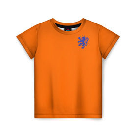 Детская футболка 3D с принтом Сборная Голландии в Петрозаводске, 100% гипоаллергенный полиэфир | прямой крой, круглый вырез горловины, длина до линии бедер, чуть спущенное плечо, ткань немного тянется | holland | голландия | нидерланды