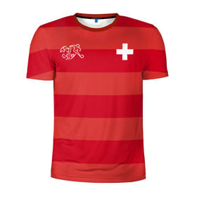 Мужская футболка 3D спортивная с принтом Сборная Швейцарии в Петрозаводске, 100% полиэстер с улучшенными характеристиками | приталенный силуэт, круглая горловина, широкие плечи, сужается к линии бедра | футбол | швейцария