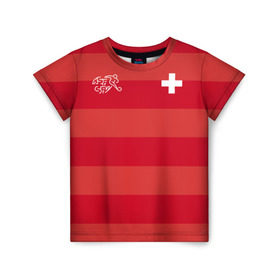 Детская футболка 3D с принтом Сборная Швейцарии в Петрозаводске, 100% гипоаллергенный полиэфир | прямой крой, круглый вырез горловины, длина до линии бедер, чуть спущенное плечо, ткань немного тянется | футбол | швейцария