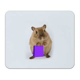 Коврик прямоугольный с принтом Хомяк с сумкой в Петрозаводске, натуральный каучук | размер 230 х 185 мм; запечатка лицевой стороны | грызун | животные | крыса | мышь | хомяк | яблоко
