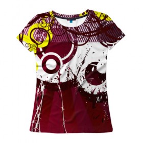 Женская футболка 3D с принтом Хаос в Петрозаводске, 100% полиэфир ( синтетическое хлопкоподобное полотно) | прямой крой, круглый вырез горловины, длина до линии бедер | абстракция | хаос | эксклюзив