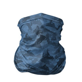 Бандана-труба 3D с принтом Камуфляж со снегоходами в Петрозаводске, 100% полиэстер, ткань с особыми свойствами — Activecool | плотность 150‒180 г/м2; хорошо тянется, но сохраняет форму | зима | милитари | синий | снег | снегоход | текстура | экстремальный | экстрим