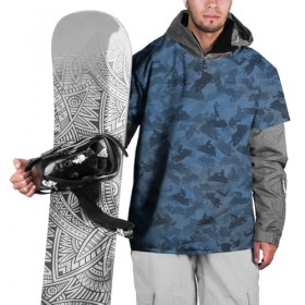 Накидка на куртку 3D с принтом Камуфляж со снегоходами в Петрозаводске, 100% полиэстер |  | Тематика изображения на принте: зима | милитари | синий | снег | снегоход | текстура | экстремальный | экстрим