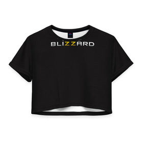 Женская футболка 3D укороченная с принтом Blizzard не такой в Петрозаводске, 100% полиэстер | круглая горловина, длина футболки до линии талии, рукава с отворотами | 