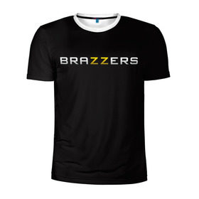 Мужская футболка 3D спортивная с принтом Brazzers в Петрозаводске, 100% полиэстер с улучшенными характеристиками | приталенный силуэт, круглая горловина, широкие плечи, сужается к линии бедра | 