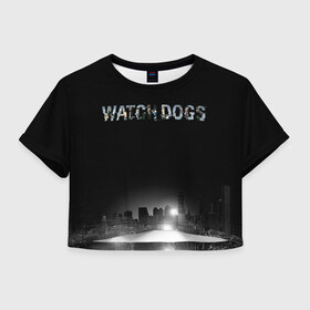 Женская футболка 3D укороченная с принтом Watch Dogs 2 в Петрозаводске, 100% полиэстер | круглая горловина, длина футболки до линии талии, рукава с отворотами | dogs | ubisoft | watch | watchdogs | псы | сторожевые | хакер