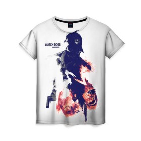 Женская футболка 3D с принтом Watch Dogs 2 в Петрозаводске, 100% полиэфир ( синтетическое хлопкоподобное полотно) | прямой крой, круглый вырез горловины, длина до линии бедер | dogs | ubisoft | watch | псы | сторожевые
