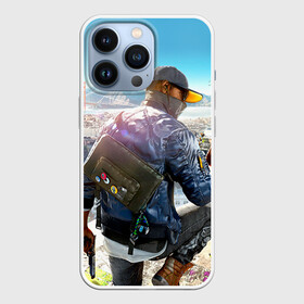 Чехол для iPhone 13 Pro с принтом Watch Dogs 2 в Петрозаводске,  |  | Тематика изображения на принте: dogs | ubisoft | watch | watchdogs | псы | сторожевые | хакер