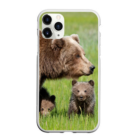 Чехол для iPhone 11 Pro матовый с принтом Медведи в Петрозаводске, Силикон |  | animals | bears | children | family | green | meadow | mother | predators | дети | животные | зеленая | мама | медведи | поляна | семья | хищники