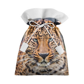 Подарочный 3D мешок с принтом Леопард в Петрозаводске, 100% полиэстер | Размер: 29*39 см | Тематика изображения на принте: animal | leopard | look | predator | spotted | wild | взгляд | дикий | животное | леопард | пятнистый | хищник