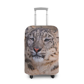 Чехол для чемодана 3D с принтом Леопард в Петрозаводске, 86% полиэфир, 14% спандекс | двустороннее нанесение принта, прорези для ручек и колес | animal | leopard | look | predator | spotted | wild | взгляд | дикий | животное | леопард | пятнистый | хищник