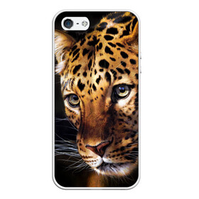 Чехол для iPhone 5/5S матовый с принтом Леопард в Петрозаводске, Силикон | Область печати: задняя сторона чехла, без боковых панелей | animal | leopard | look | predator | spotted | wild | взгляд | дикий | животное | леопард | пятнистый | хищник