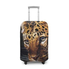 Чехол для чемодана 3D с принтом Леопард в Петрозаводске, 86% полиэфир, 14% спандекс | двустороннее нанесение принта, прорези для ручек и колес | animal | leopard | look | predator | spotted | wild | взгляд | дикий | животное | леопард | пятнистый | хищник