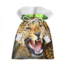 Подарочный 3D мешок с принтом Леопард в Петрозаводске, 100% полиэстер | Размер: 29*39 см | animal | leopard | look | predator | spotted | wild | взгляд | дикий | животное | леопард | пятнистый | хищник
