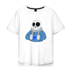 Мужская футболка хлопок Oversize с принтом Sans в Петрозаводске, 100% хлопок | свободный крой, круглый ворот, “спинка” длиннее передней части | sans | undertale