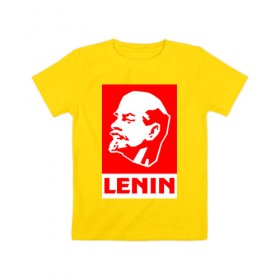 Детская футболка хлопок с принтом Lenin в Петрозаводске, 100% хлопок | круглый вырез горловины, полуприлегающий силуэт, длина до линии бедер | Тематика изображения на принте: 