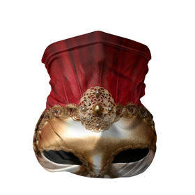 Бандана-труба 3D с принтом Венецианская маска в Петрозаводске, 100% полиэстер, ткань с особыми свойствами — Activecool | плотность 150‒180 г/м2; хорошо тянется, но сохраняет форму | венеция | италия | карнавал | красный | лицо | перья